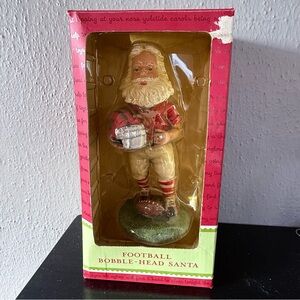 Santa Football player Bobblehead Christmas Figurine